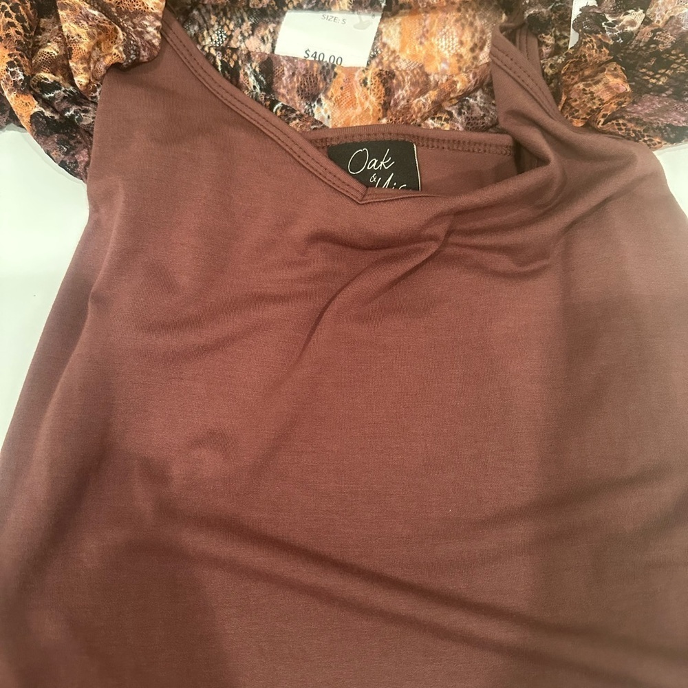 NWT Sheer Blouse with Tank Dark Whimsigoth Fairy Fall Festival Grunge Sz S - Picture 8 of 12